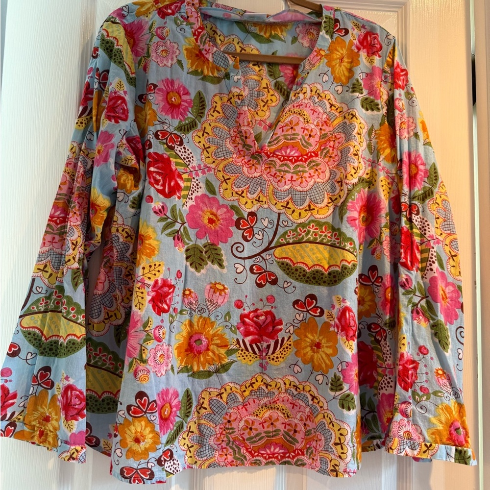 Motherhood Maternity Floral Blouse - Red, Pink, Yellow, Green